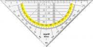 Geodreieck mit gelber Skala, 16 cm