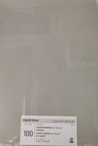 A3 Tonzeichenpapier silbergrau, 100 Blatt