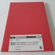 A4 Tonzeichenpapier intensivrot, 100 Blatt